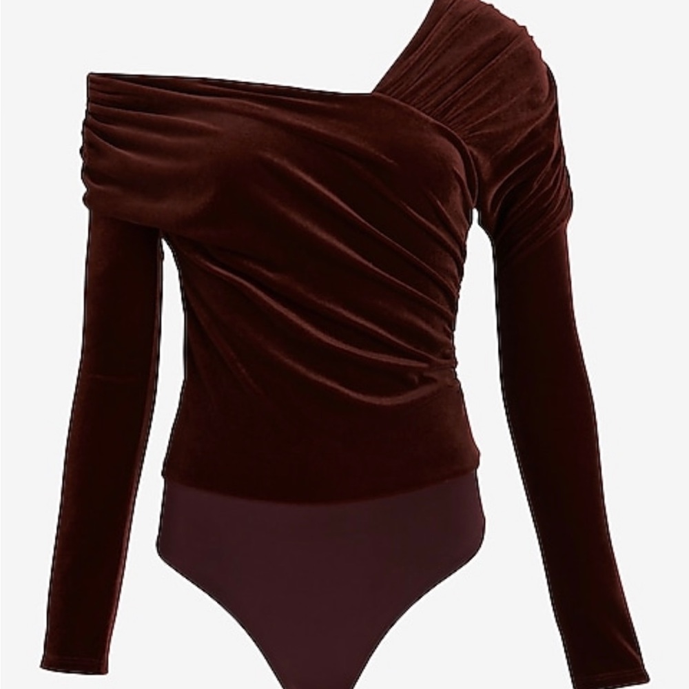 Express | Black Body contour asymmetrical wrap bodysuit